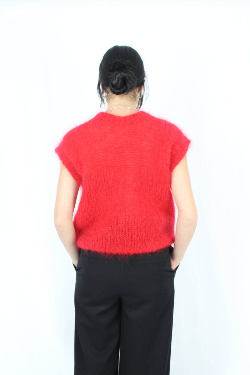 Oversized Mohair Knit Vest