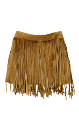 DKNY - Suede Fringe Mini Skirt