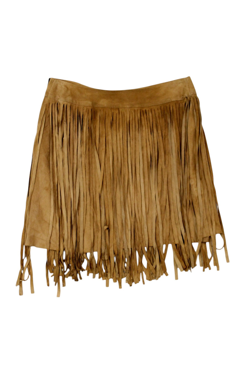 DKNY - Suede Fringe Mini Skirt