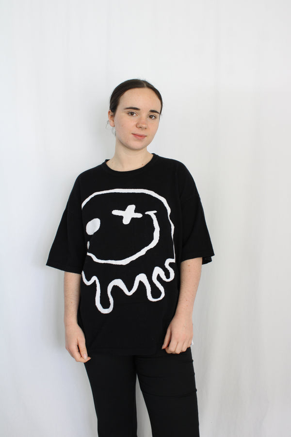 Dripping Smiley Face Knit Tee