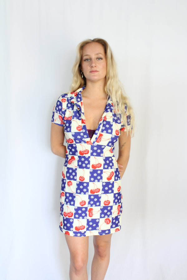 Checkerboard Cherry Dress
