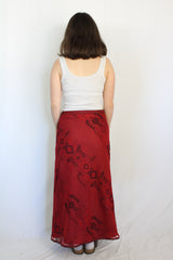 Vintage Mesh Embroidered Maxi Skirt