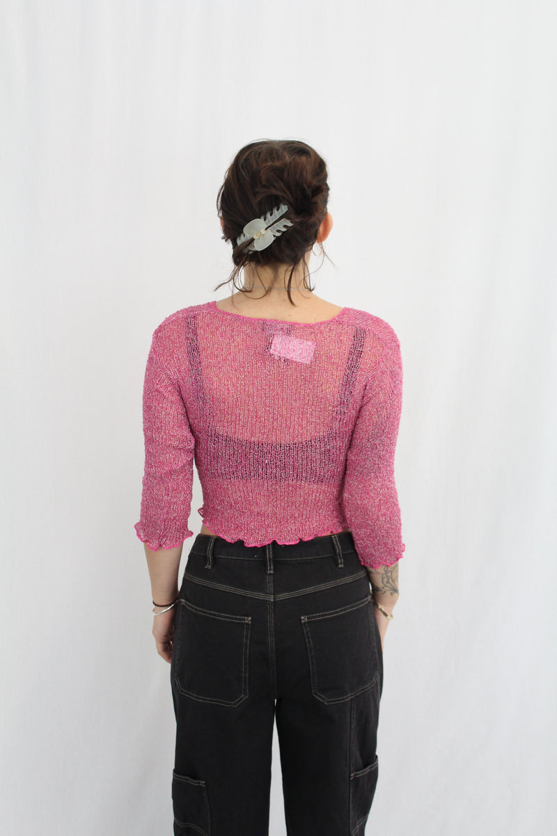 Pink Fine Knit Cardi