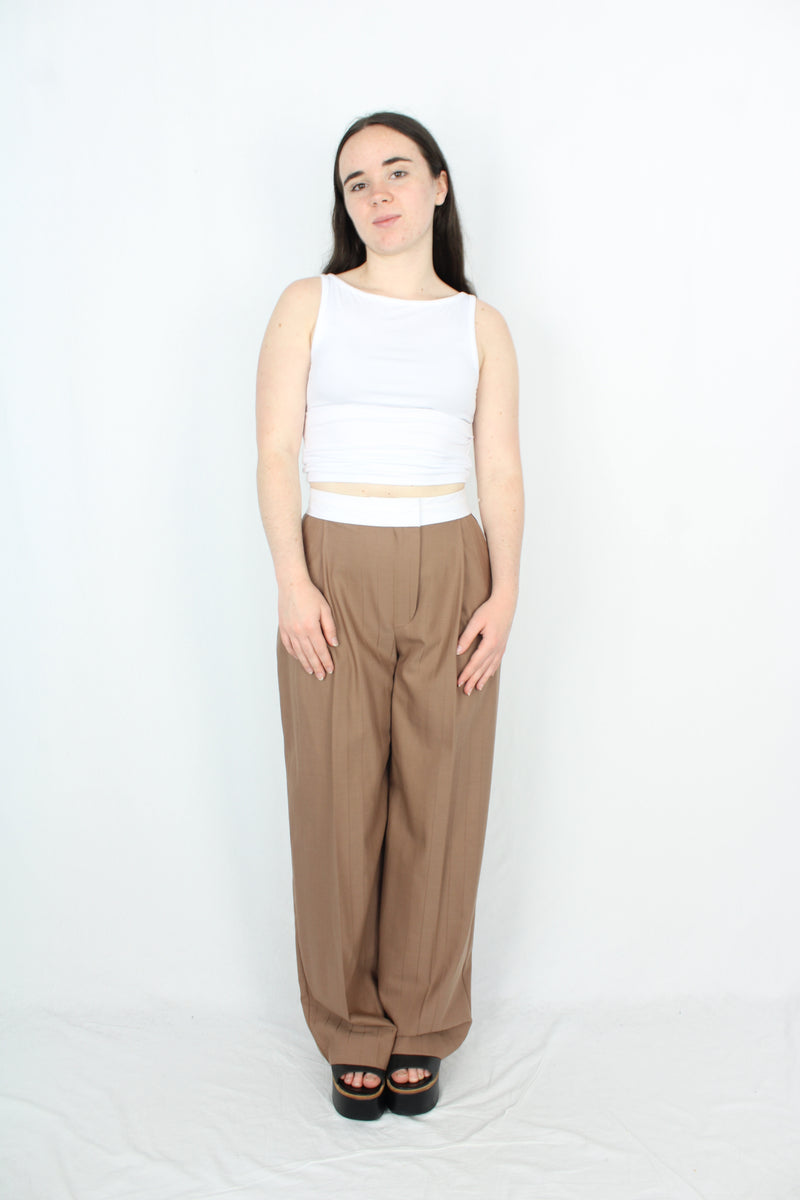 Country Road - Wide Leg Pinstriped Trousers