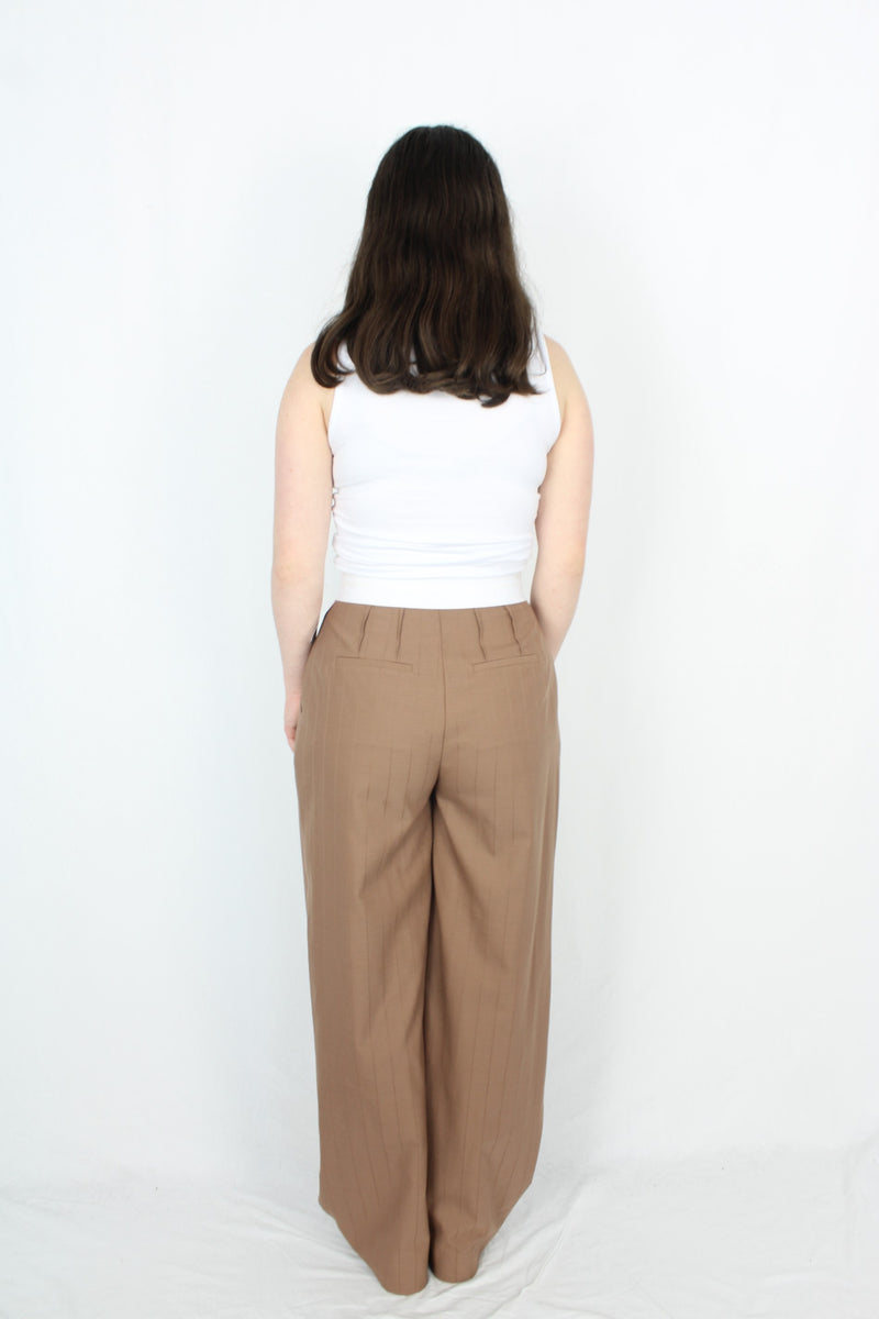 Country Road - Wide Leg Pinstriped Trousers