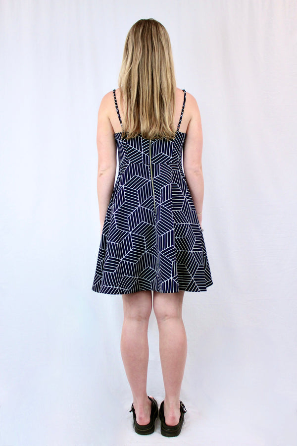 Geometric Print Flare Dress