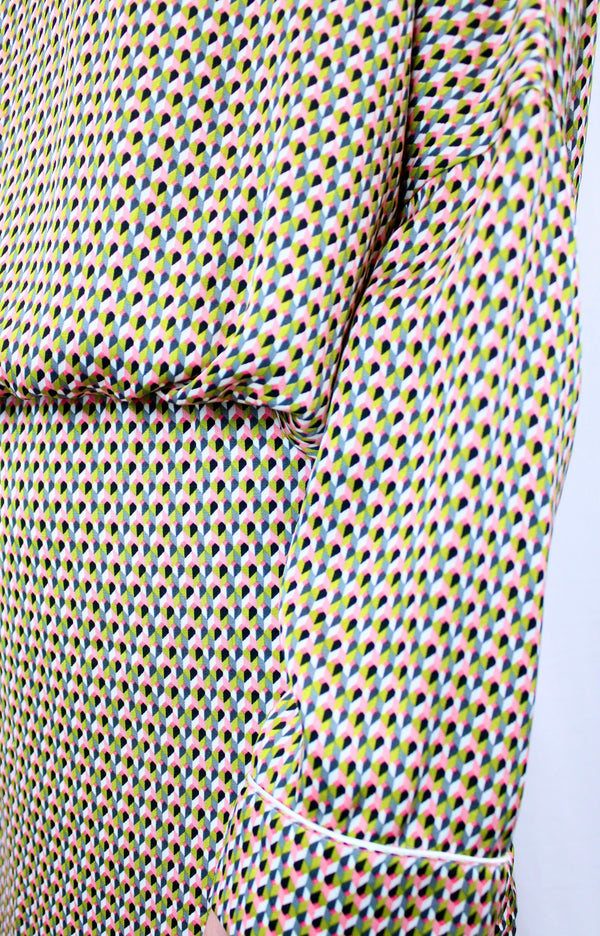 Geometric Pattern Drape Dress