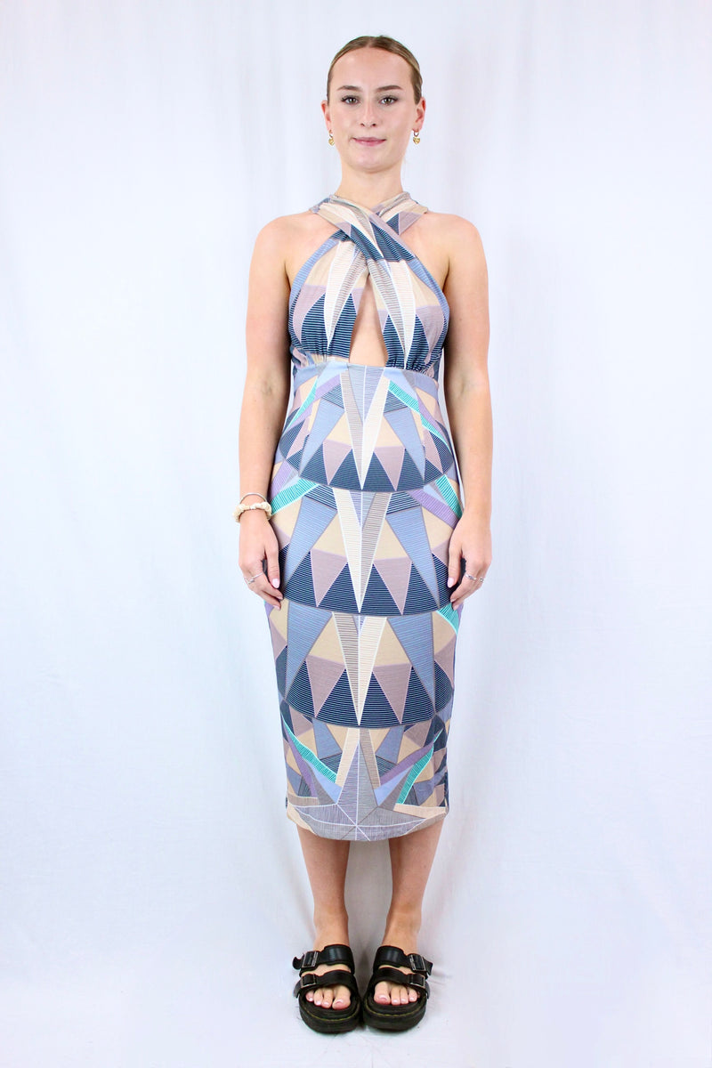 Geometric Print Knit Dress