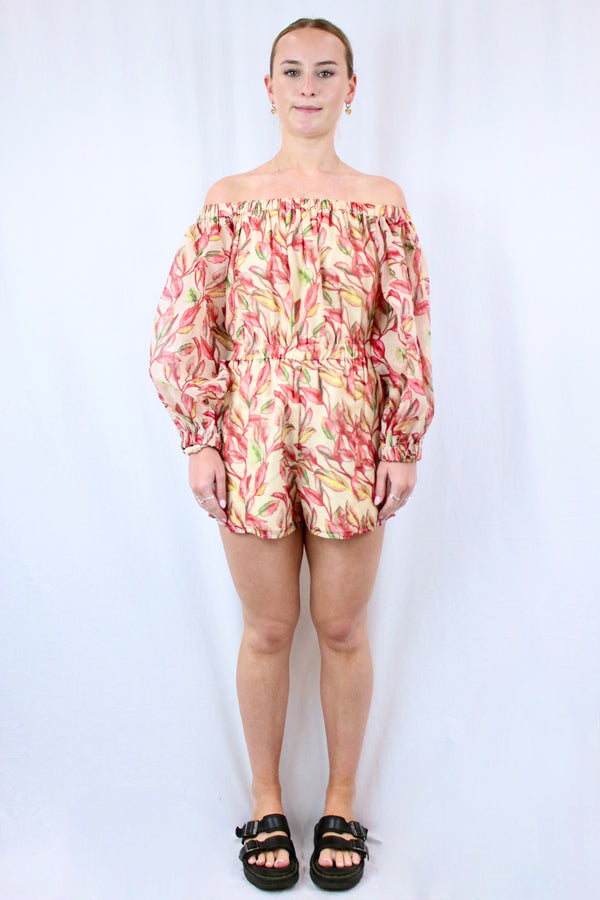 Lovers + Friends - Floral Organza Playsuit