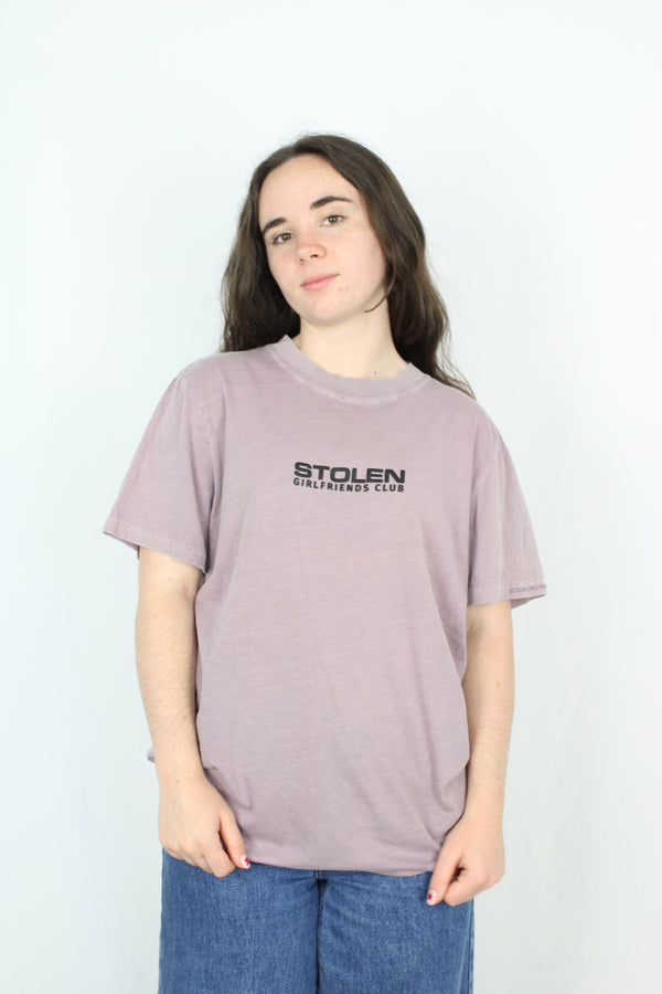 Stolen Girlfriends Club - Purple Text Logo Tee