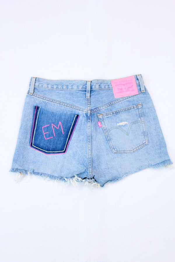"EM" Customised Denim Shorts