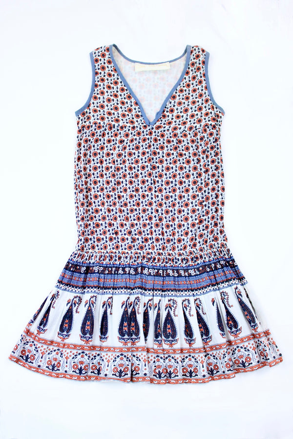 Patterned Drop-Waist Dress