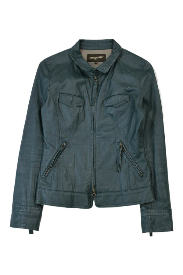 Tornado Mart - Teal Leather Jacket