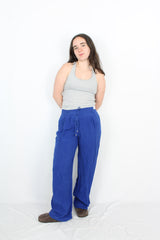 Max - Blue Linen Tie Pants