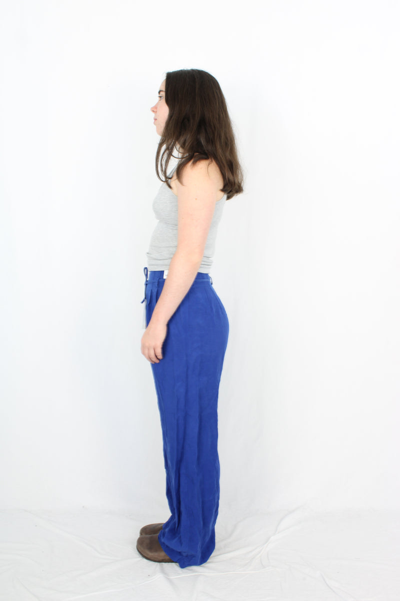 Max - Blue Linen Tie Pants