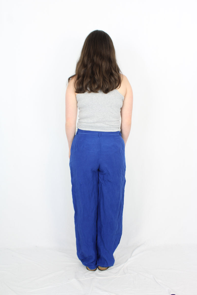 Max - Blue Linen Tie Pants