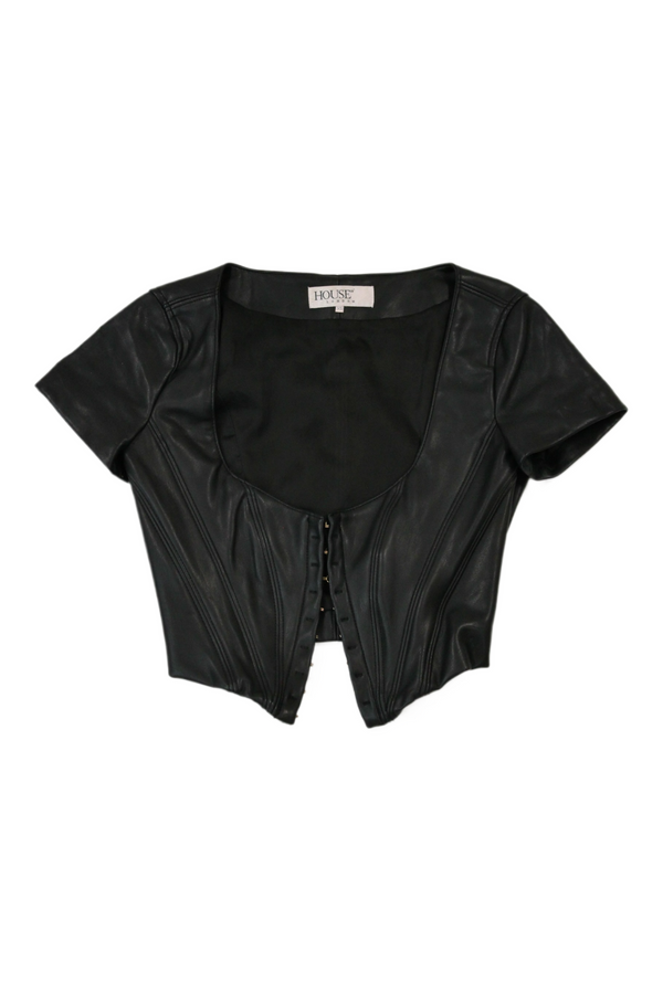 House of CB - Pleather Corset Crop