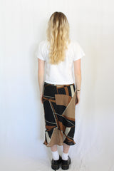 Vintage Geometric Midi Skirt