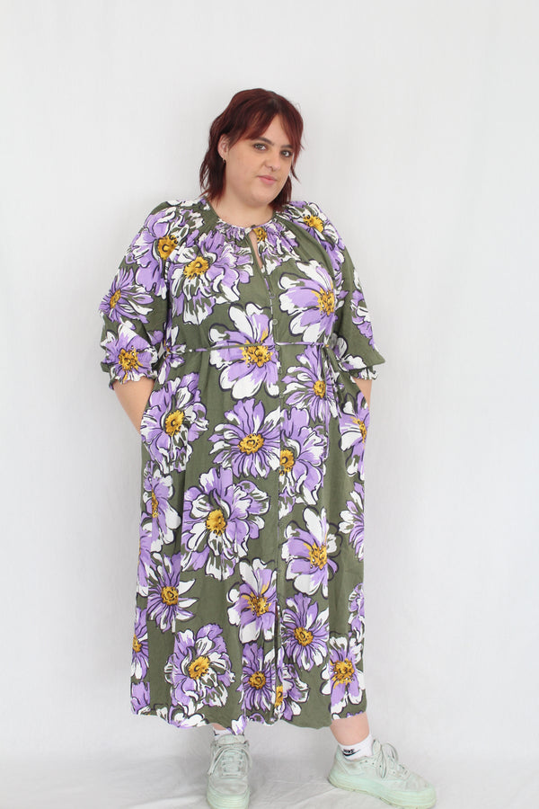 Elm - Linen Flower Print Dress