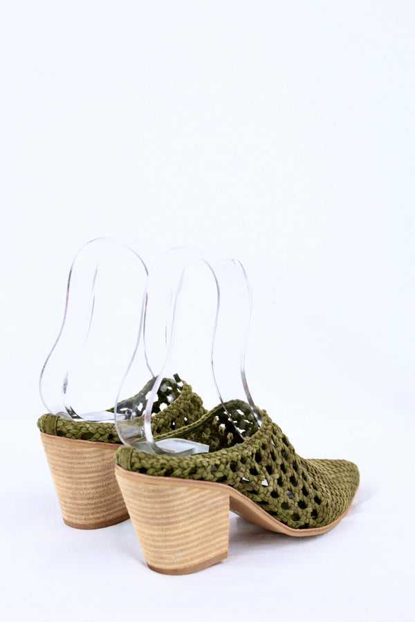 Woven Suede Mules