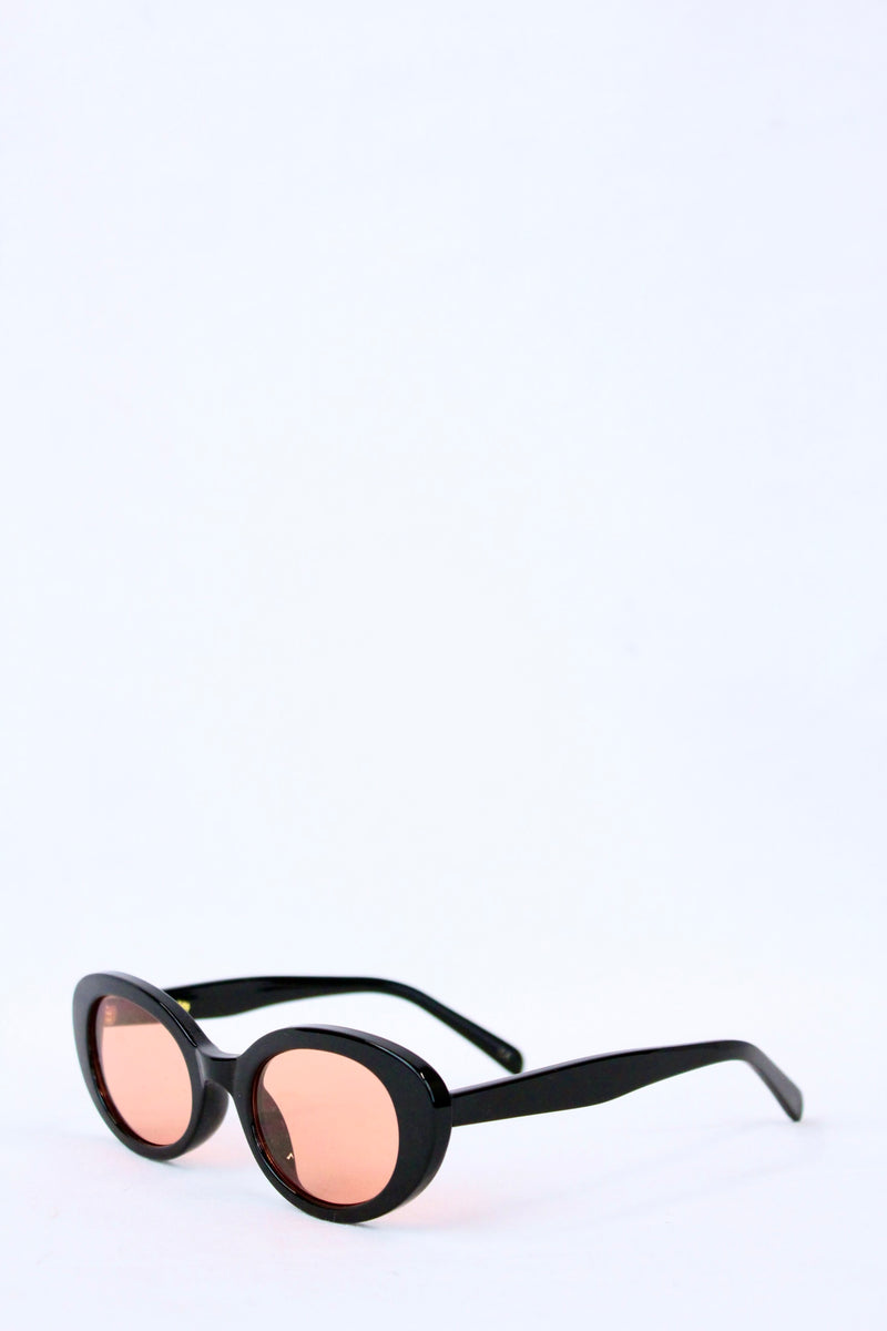 Oval Pink Lens Sunglasses