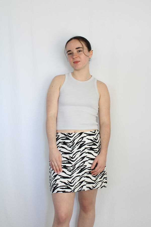 Ruby - Linen Zebra Skirt