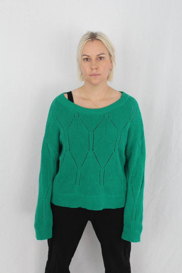 Iris Maxi - Green Pattern Knit