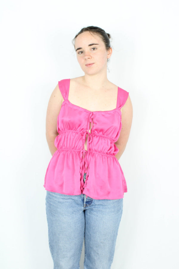 Ruby - Satin Tie Top