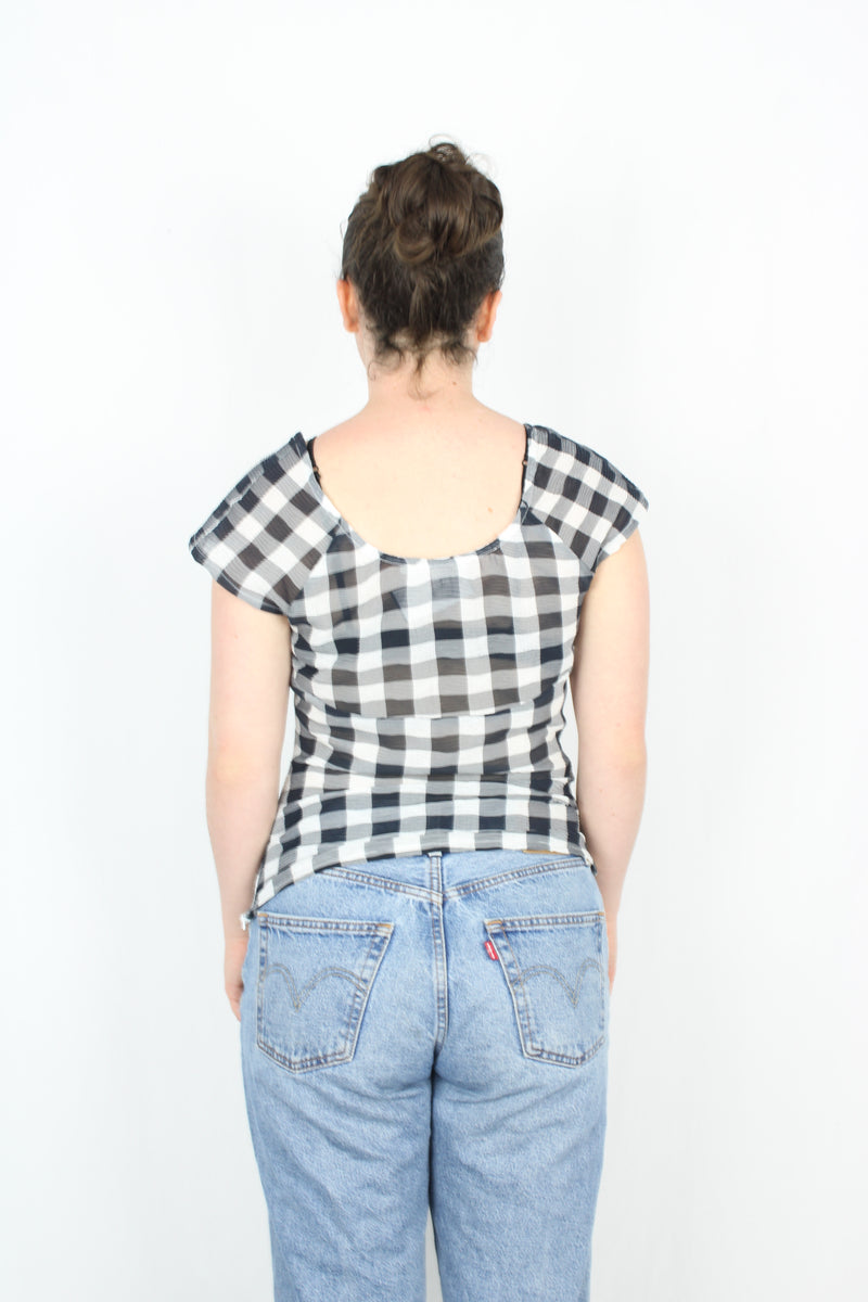 Ruby - Sheer Gingham Top