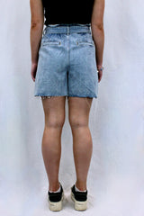 Zara - Tie Waist Denim Shorts