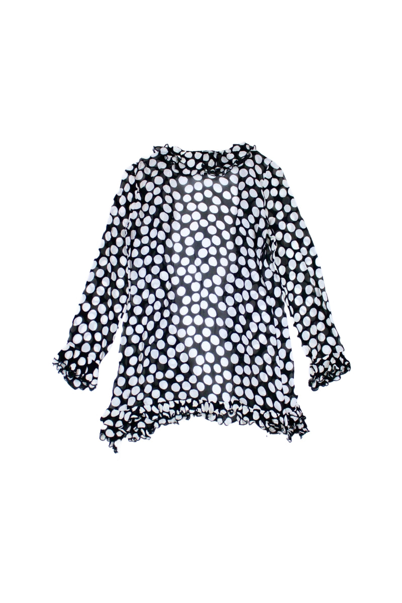 Zara - Spotted Chiffon Open Front Top