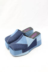 Tammy - Denim Patchwork Platforms