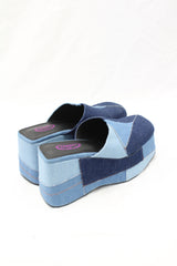 Tammy - Denim Patchwork Platforms