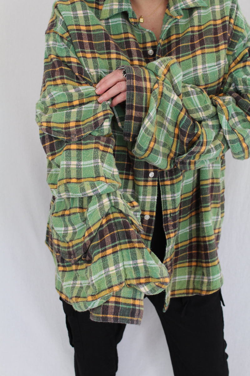 R13 - Green Cargo Sleeve Flannel