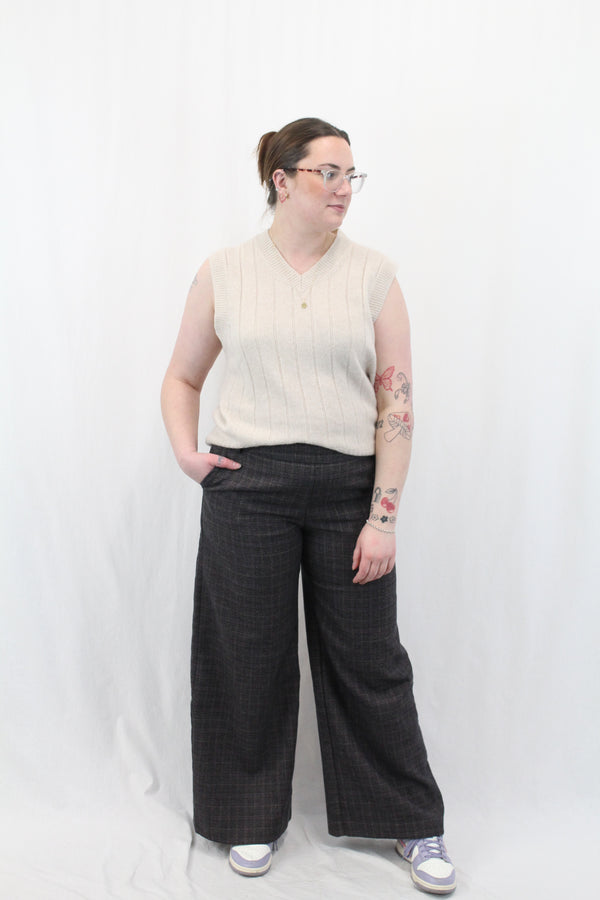 Ruby - Mid Rise Check Pant