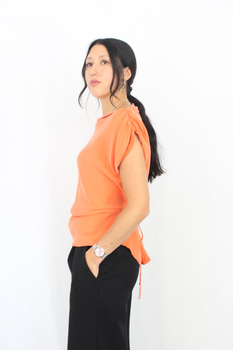Liam - Orange Cupro Top