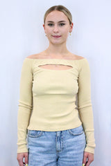 Lovers + Friends - Cut Out Rib Knit Top