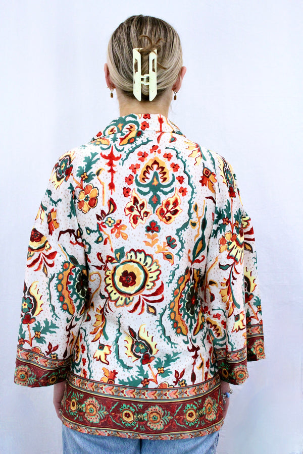 Zara - Floral Pattern Wrap Kimono