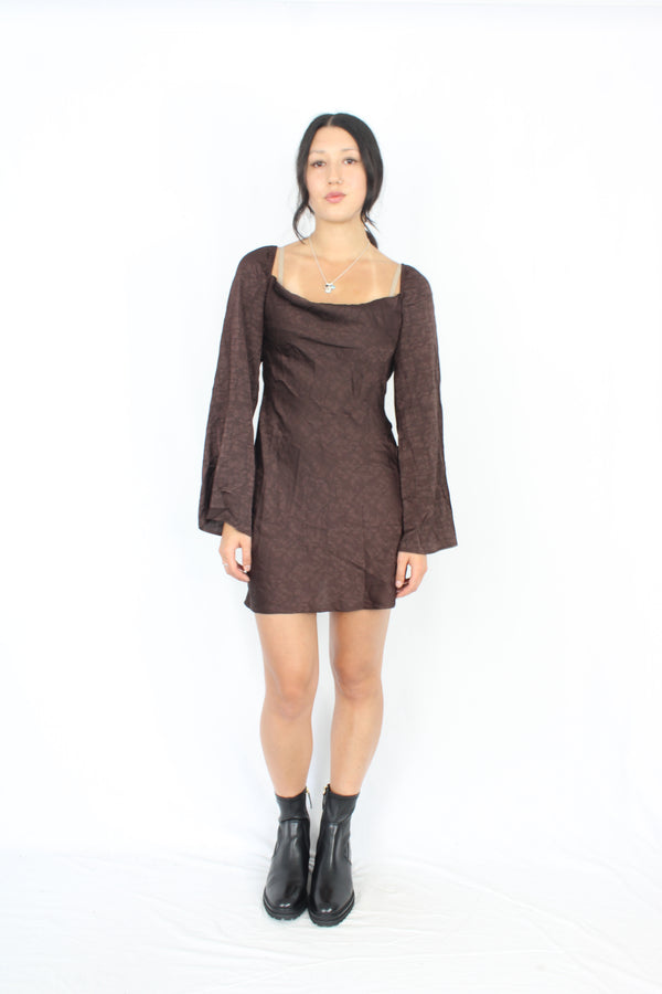Isalis - Brown Stefan Cowl Dress