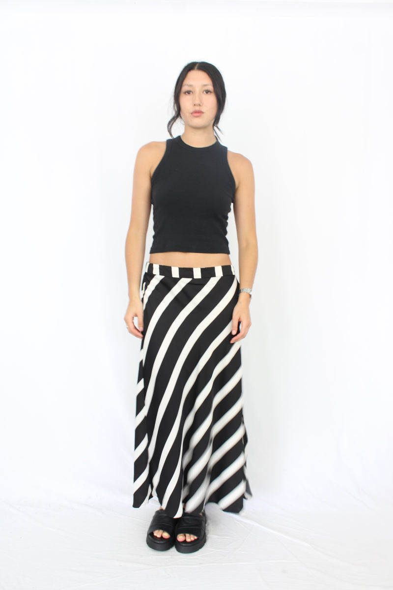 Whistle - Striped Satin Skirt