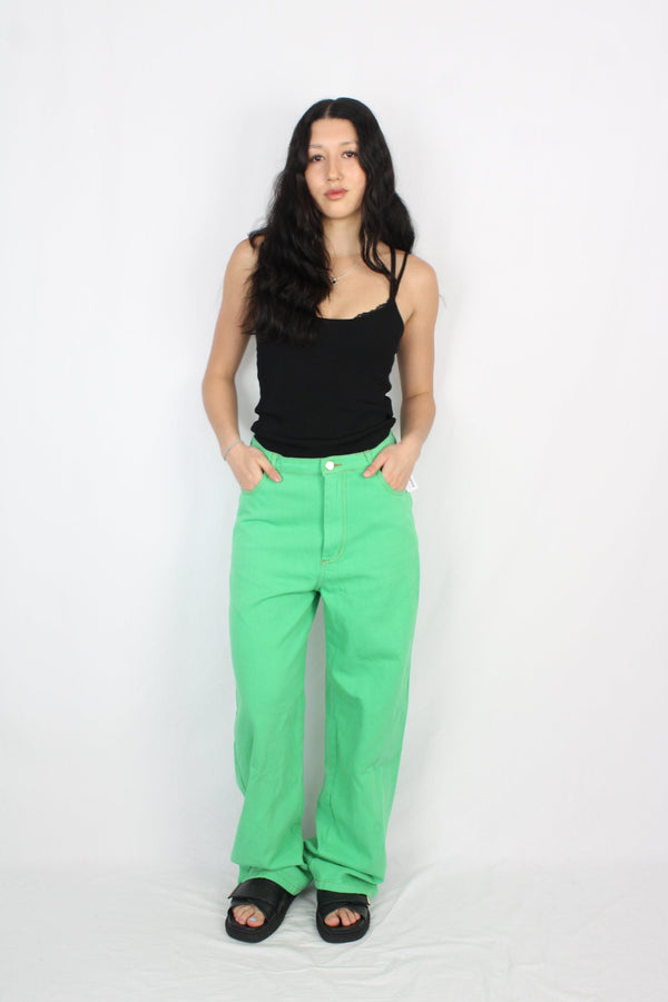 Ruby - Green Wide Leg Jeans