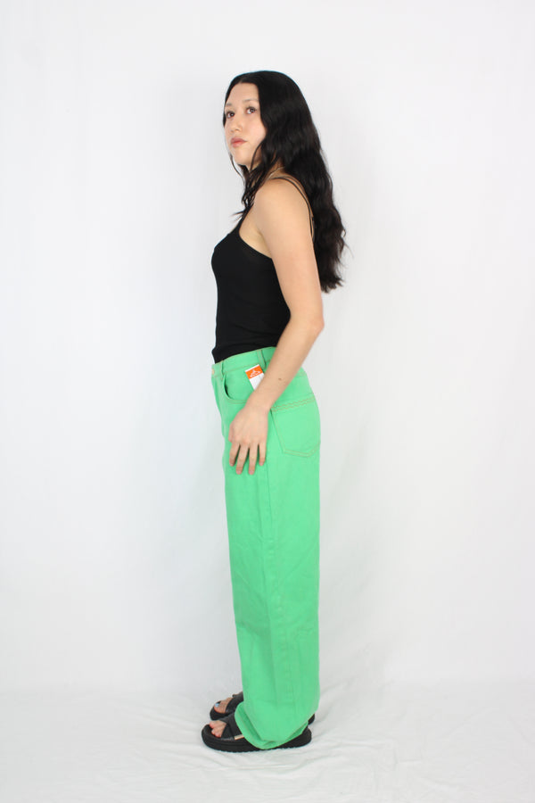 Ruby - Green Wide Leg Jeans