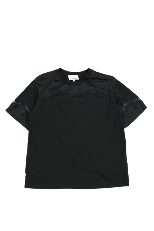 Lace and Satin Detail Tee