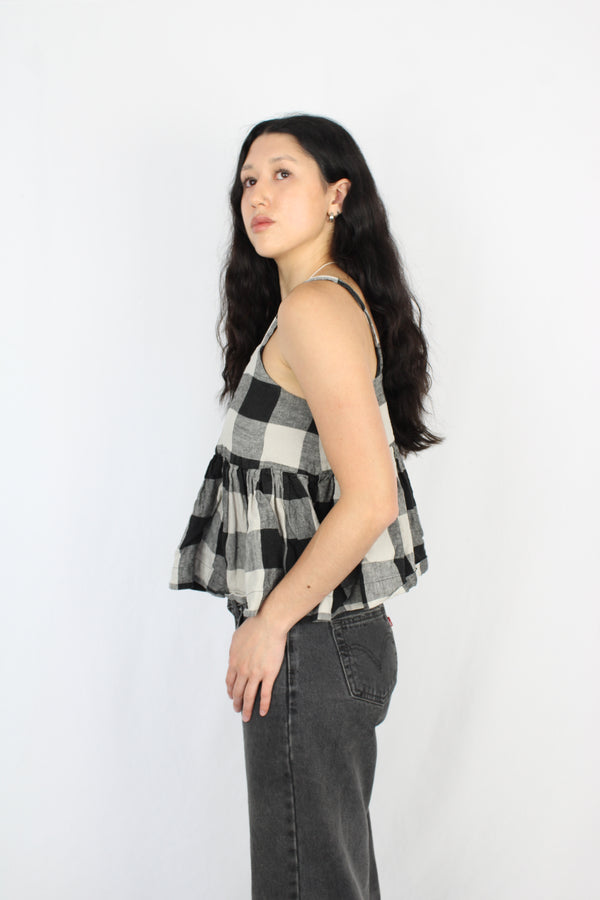 Little Weaver Bird - Gingham Puff Top