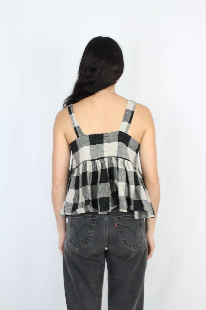 Little Weaver Bird - Gingham Puff Top