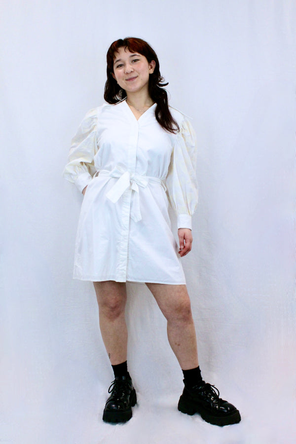 AS by DF - Embroidered Sleeve Shirt Dress