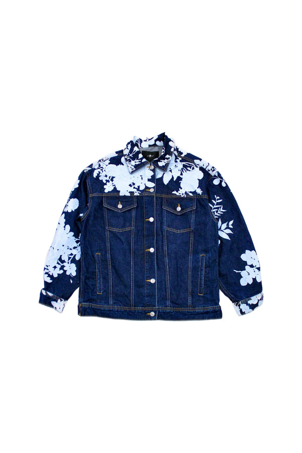 7 For All Mankind - Floral Silhouette Denim Jacket