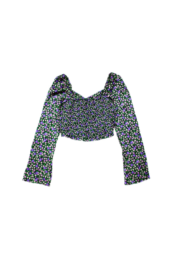 Topshop- Shirred Floral Top