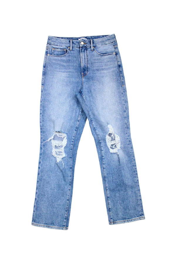 Good American - Straight Distressed Jeans