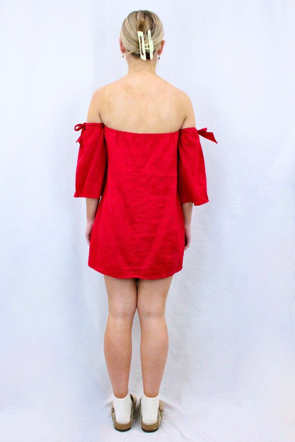Reformation - Linen Off-Shoulder Dress